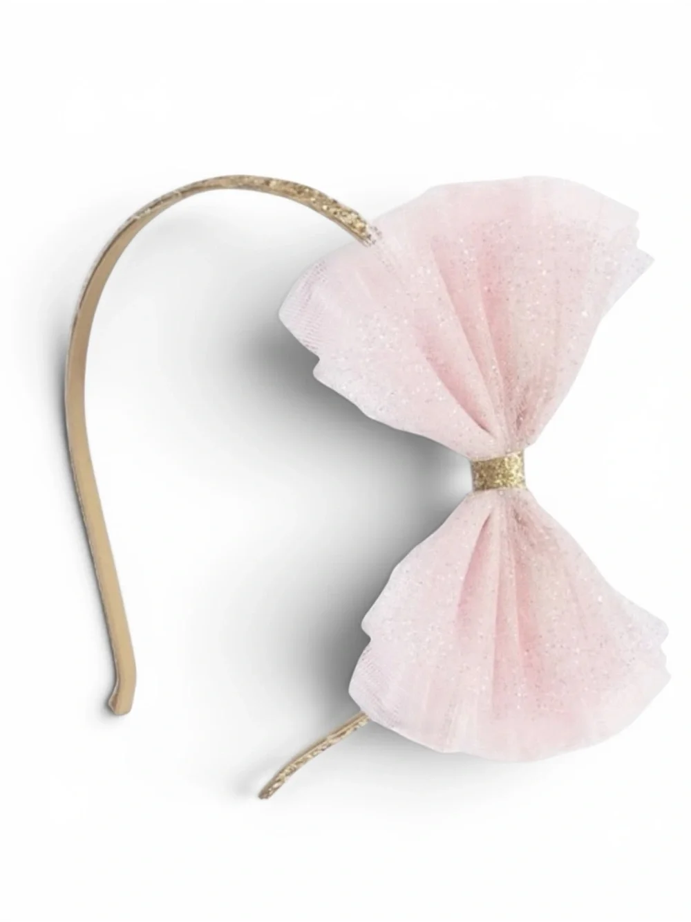 Mud Pie Pink and Gold Mesh Bow Glitter Headband 🛍️ 2/$8 • 3/$9